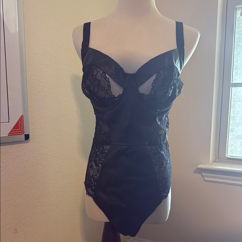 ASOS Curve Black Chemise with Lace Detailing